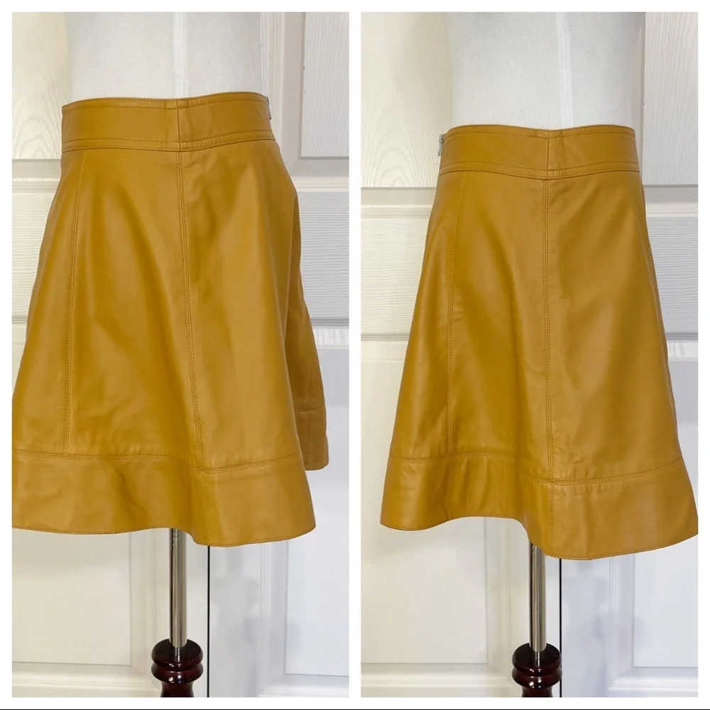 Leather! MICHAEL KORS Flared Leather Mini Skirt